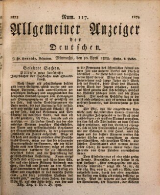 Allgemeiner Anzeiger der Deutschen Mittwoch 30. April 1828