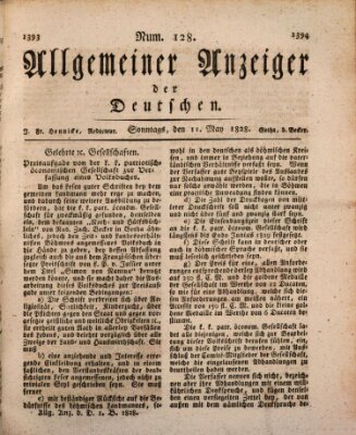 Allgemeiner Anzeiger der Deutschen Sonntag 11. Mai 1828