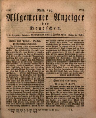 Allgemeiner Anzeiger der Deutschen Samstag 14. Juni 1828