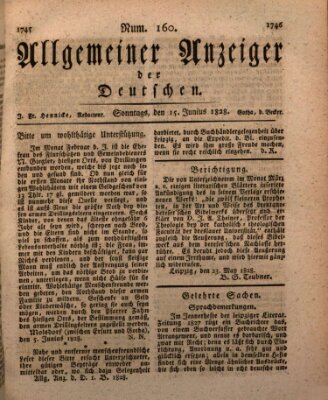 Allgemeiner Anzeiger der Deutschen Sonntag 15. Juni 1828