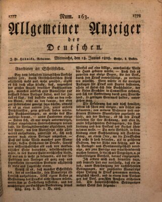 Allgemeiner Anzeiger der Deutschen Mittwoch 18. Juni 1828