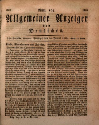 Allgemeiner Anzeiger der Deutschen Freitag 20. Juni 1828