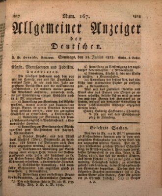 Allgemeiner Anzeiger der Deutschen Sonntag 22. Juni 1828