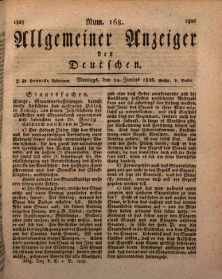 Allgemeiner Anzeiger der Deutschen Montag 23. Juni 1828