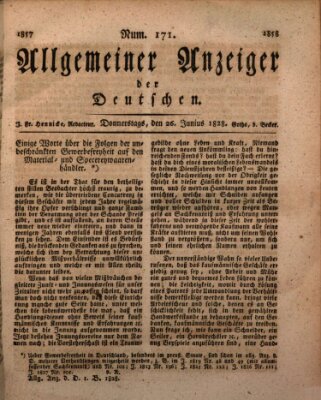 Allgemeiner Anzeiger der Deutschen Donnerstag 26. Juni 1828