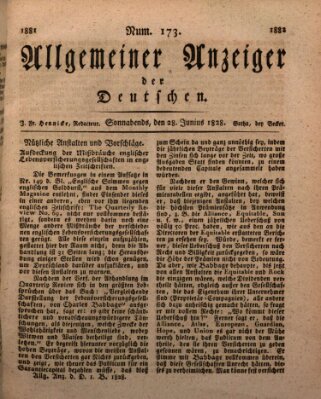 Allgemeiner Anzeiger der Deutschen Samstag 28. Juni 1828