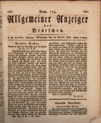 Allgemeiner Anzeiger der Deutschen Sonntag 29. Juni 1828