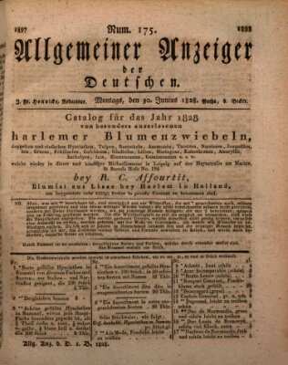 Allgemeiner Anzeiger der Deutschen Montag 30. Juni 1828