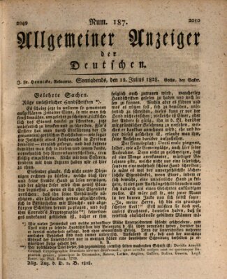 Allgemeiner Anzeiger der Deutschen Samstag 12. Juli 1828