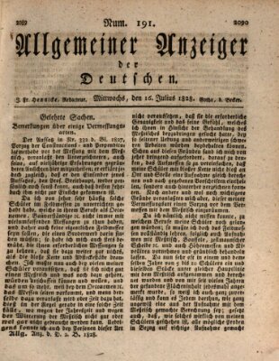 Allgemeiner Anzeiger der Deutschen Mittwoch 16. Juli 1828