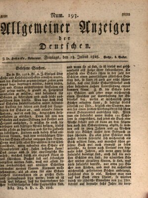 Allgemeiner Anzeiger der Deutschen Freitag 18. Juli 1828