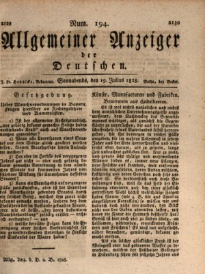 Allgemeiner Anzeiger der Deutschen Samstag 19. Juli 1828