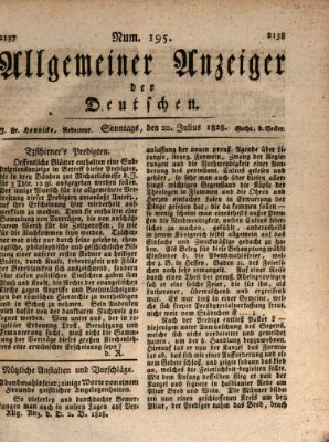 Allgemeiner Anzeiger der Deutschen Sonntag 20. Juli 1828