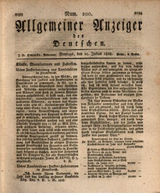 Allgemeiner Anzeiger der Deutschen Freitag 25. Juli 1828