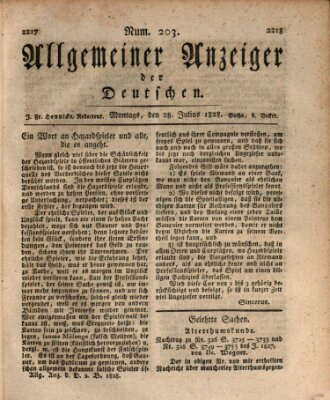 Allgemeiner Anzeiger der Deutschen Montag 28. Juli 1828