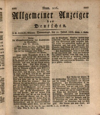 Allgemeiner Anzeiger der Deutschen Donnerstag 31. Juli 1828