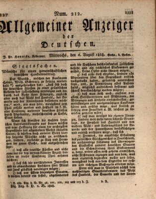 Allgemeiner Anzeiger der Deutschen Mittwoch 6. August 1828