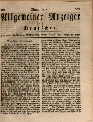 Allgemeiner Anzeiger der Deutschen Samstag 9. August 1828