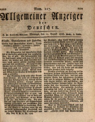 Allgemeiner Anzeiger der Deutschen Montag 11. August 1828