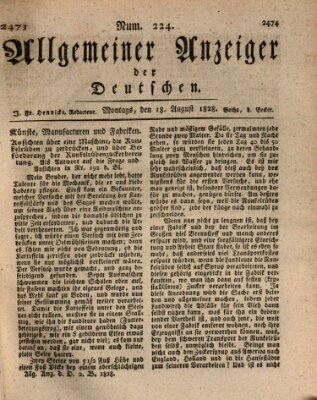 Allgemeiner Anzeiger der Deutschen Montag 18. August 1828