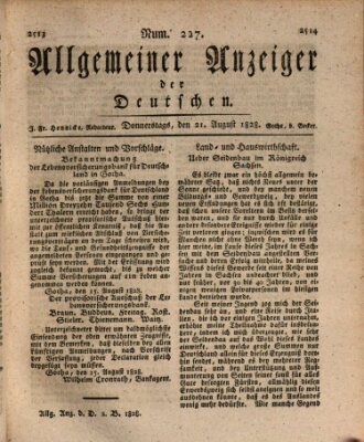 Allgemeiner Anzeiger der Deutschen Donnerstag 21. August 1828