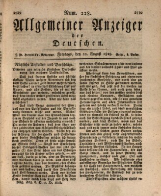 Allgemeiner Anzeiger der Deutschen Freitag 22. August 1828