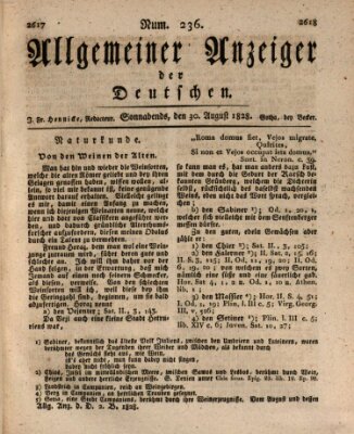 Allgemeiner Anzeiger der Deutschen Samstag 30. August 1828