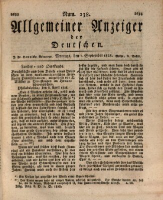 Allgemeiner Anzeiger der Deutschen Montag 1. September 1828