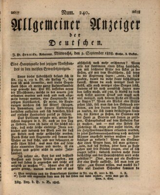 Allgemeiner Anzeiger der Deutschen Mittwoch 3. September 1828