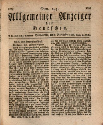 Allgemeiner Anzeiger der Deutschen Samstag 6. September 1828