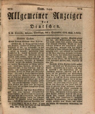 Allgemeiner Anzeiger der Deutschen Sonntag 7. September 1828