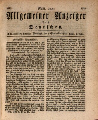 Allgemeiner Anzeiger der Deutschen Montag 8. September 1828