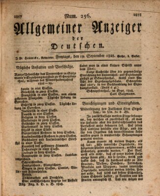 Allgemeiner Anzeiger der Deutschen Freitag 19. September 1828