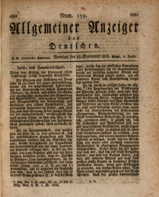 Allgemeiner Anzeiger der Deutschen Montag 22. September 1828