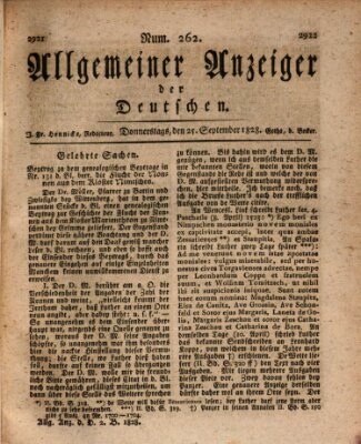 Allgemeiner Anzeiger der Deutschen Donnerstag 25. September 1828