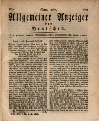 Allgemeiner Anzeiger der Deutschen Dienstag 30. September 1828