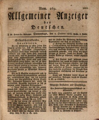 Allgemeiner Anzeiger der Deutschen Donnerstag 2. Oktober 1828