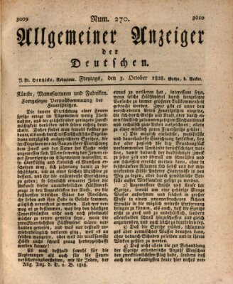 Allgemeiner Anzeiger der Deutschen Freitag 3. Oktober 1828