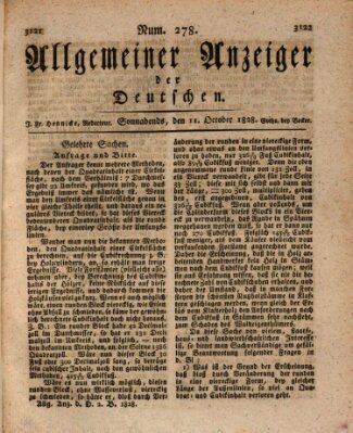 Allgemeiner Anzeiger der Deutschen Samstag 11. Oktober 1828