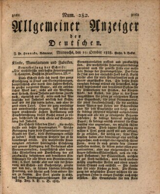 Allgemeiner Anzeiger der Deutschen Mittwoch 15. Oktober 1828