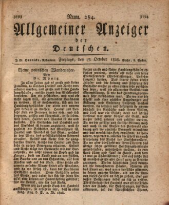 Allgemeiner Anzeiger der Deutschen Freitag 17. Oktober 1828