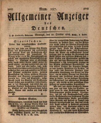 Allgemeiner Anzeiger der Deutschen Montag 20. Oktober 1828