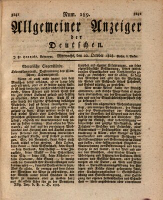 Allgemeiner Anzeiger der Deutschen Mittwoch 22. Oktober 1828