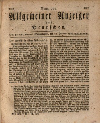 Allgemeiner Anzeiger der Deutschen Samstag 25. Oktober 1828