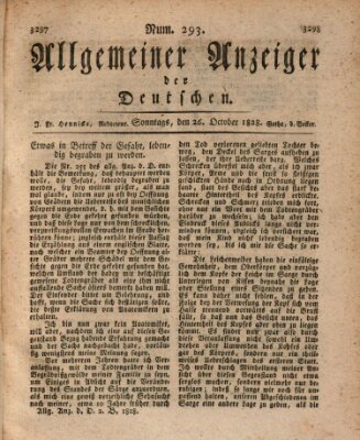 Allgemeiner Anzeiger der Deutschen Sonntag 26. Oktober 1828