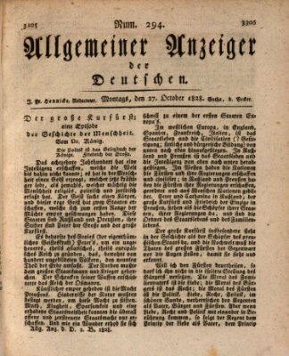 Allgemeiner Anzeiger der Deutschen Montag 27. Oktober 1828