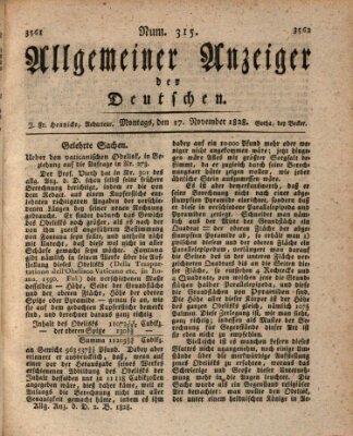 Allgemeiner Anzeiger der Deutschen Montag 17. November 1828