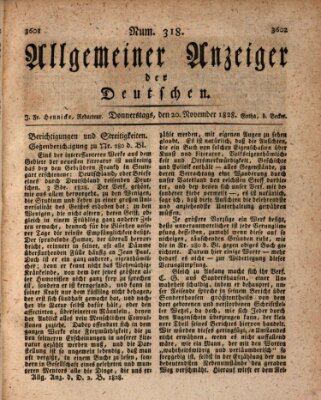 Allgemeiner Anzeiger der Deutschen Donnerstag 20. November 1828