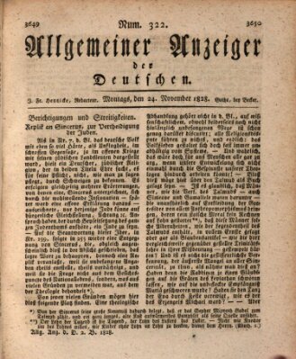 Allgemeiner Anzeiger der Deutschen Montag 24. November 1828