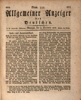 Allgemeiner Anzeiger der Deutschen Montag 8. Dezember 1828